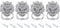 sourcing map 4 Pcs Lion Head Pulls Knob, 6 Inch Zinc Alloy Vintage Lion Door Handle Decorative Front Door Knob Ring Pull Handle for Gate Cabinets Drawers, Silver