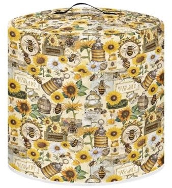Uorisanigo Kitchen Small Appliance Dust Covers Bee and Sweet Honey Compatible 3 Quart Pressure Cooker Air Fryer Round Cover Protective Cover for Instant for Pot and Extra Accessories Home Decor