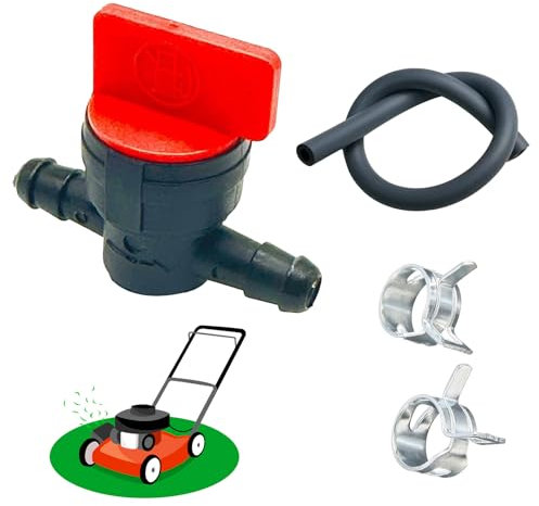 Carburante in Linea Valvola, Valvola di Intercettazione del Carburante, Intercettazione Valvola gas Diritta, Valvola di Intercettazione in Linea, con 30CM Tubo Carburante Benzina e 2 Clip, per Moto