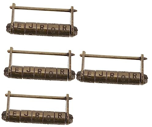 Artibetter 4stücke Retro-wortschloss Für Schmuckschatullen Antikes Chinesisches Design Stabiler Dekorativ Und Funktional Für Holzboxen Und Schränke Rad-code