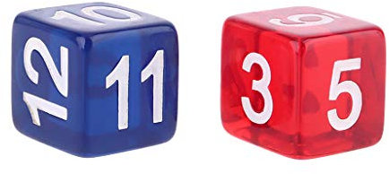 bnsggl 2 Stück Sechsseitige Polyedrische Würfelperlen Zahlen Mit Quadratischem Rand Für Party Club Brett RPG Spiel