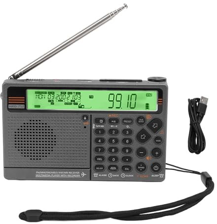 SW FM MW Radio Portátil, Radio Multibanda con Batería, Control de Aplicación, Reproducción Bluetooth, Radio Digital con Alarma SOS y Linterna, para el Hogar Al Aire Libre, Fuerte