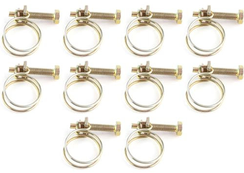 Colliers de Serrage Doubles en Fil de Fer, plaqué Zinc, Forte Force de Serrage, 10 Pièces pour Fixation de Clip de Tuyau de Plomberie avec Collier de Serrage Réglable pour Tuyau