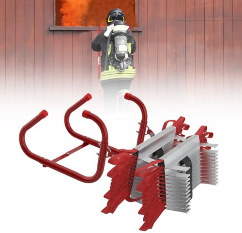 Froadp Strickleiter Feuerleiter Feuerfeste Rettungsleiter,Sicherheitsleitern Einziehbare Notausgansleiter Geeignet für 2-Stöckige Häuser,Outdoor Balkon Fenster,Gewichtskapazität bis zu 450 kg (4.5 M)