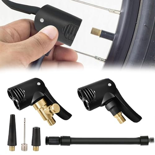 2 Stück Adapter Französisches Ventil,Französisches Ventil Adapter,Auto Reifen Air Chuck,Autoventil Hebelstecker,Schlauch Für Reifenfüller 17.5 cm,Autoventil Adapter Für Autos, Fahrräder, Motorräder