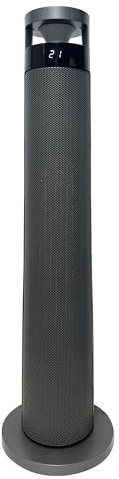 SHX PTC-Keramik-Turm-Heizlüfter mit Display 2000 W – Keramik-Heizlüfter, 2.000 Watt, 2 Lüftermotoren, Display, Fernbedienung, Grau