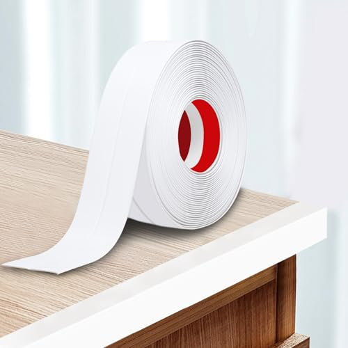 SDLDEER Protection d'angle murale autocollante - 6 cm x 4 m - Garniture d'angle flexible - Décollez et collez - Pour murs, sols, fenêtres, portes (blanc)