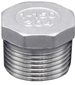 QAZMLP Hardware 1/8 1/4 3/8 1/2 3/4 1 1-1/4 1-1/2 2 BSP NPT Maschio Testa Esagonale Tappo Terminale in Acciaio Inox 304 Raccordo for Tubi Idraulici Giunto del Tubo(NPT Male,Outer Hex_1/2)