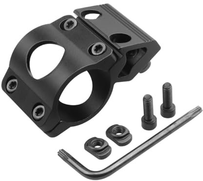HOUSON flashlight mount adapter, Picatinny rail mount for flashlights scopes laser 25.4mm(WR645)