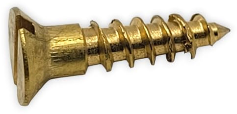 Holzschrauben aus Messing DIN 97 Senkkopf mit Schlitz (2,5mm x 8mm - 25 Stück)