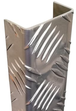 Alu U-Profil Riffelblech Quintett 2,5/4,0 mm – 2000 mm Länge – Schenkelinnenmaß 100x160x100 mm – Aluminiumprofil rutschhemmend – stark & wetterfest – für Innen & Außen