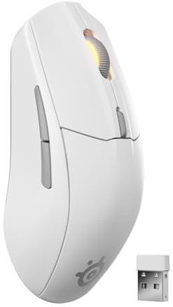 SteelSeries Rival 3 Wireless Gen 2 Gaming Mouse — 2.4GHz and Bluetooth — 18000 DPI TrueMove Air Optical Sensor — 60 Million Click Durability — Light-Weight — 100% PTFE Feet — White