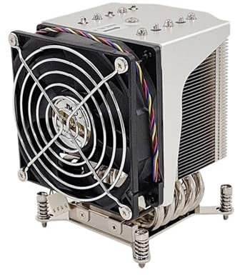 Disipador de calor cuadrado LGA2011/2066 de 80 x 80 mm con 5 tubos de calor for radiador/enfriador de CPU de computadora de servidor 3U/4U/5U/6U