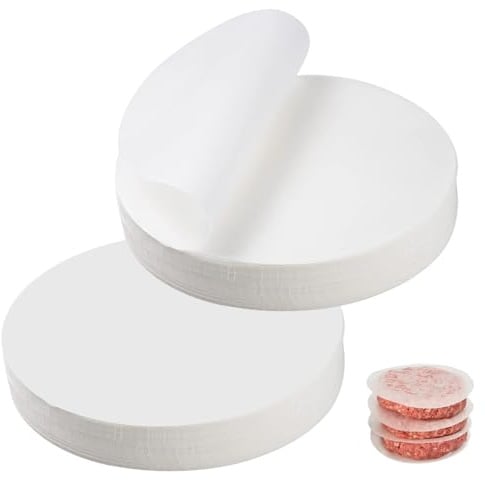 1000 Papier Steak Haché Rond, Ø 11cm Round Feuilles Papier Antiadhésive | Disques à Burger Imperméable Sulfurisé, Petit Pratique Papiers de Hamburger pour Boulettes, Cheeseburgers, Biscuits
