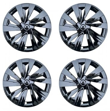 Für Tesla Für Modell Für Y Für Juniper 4PCS Radkappe 19 Zoll Radkappen Autoersatz Radkappe Vollrandabdeckung Zubehör(Bright Black)
