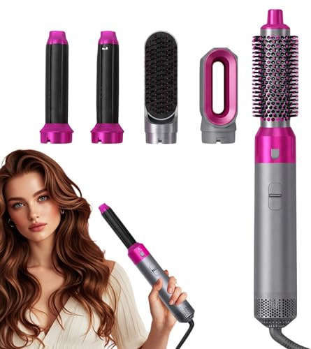 5 in 1 Haartrockner Set, 1000W Warmluftbürste mit Föhn und Glättbürste