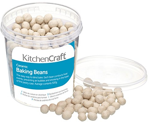 KitchenCraft Fagioli di cottura in ceramica per pasticceria cieca, lavabili e riutilizzabili, in ceramica resistente al calore, 500g