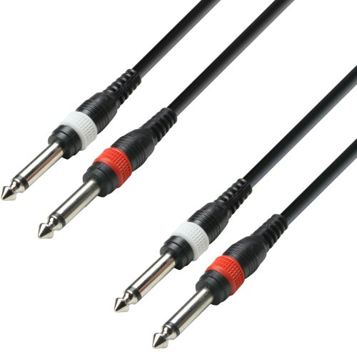 Adam Hall Cables 3 STAR TPP 0100 Twin-Kabel 2 x Klinke TS auf 2 x Klinke TS | 1 m