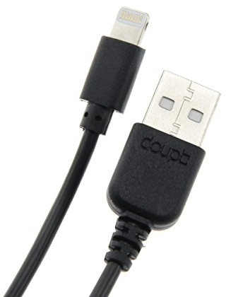 doupi - 2X 2m Ladekabel Datenkabel USB 8pin Stecker Anschluss Kompatibel mit iPhone iPad iPod, schwarz