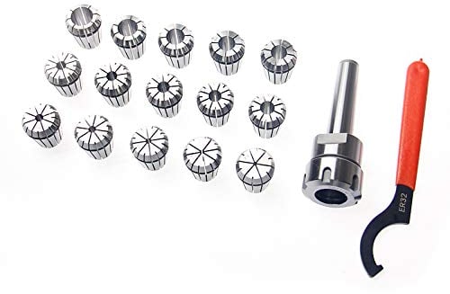 KATSU ER32 MT3 Primavera Collet Set, 15 Pezzi 3-20 mm Precisione Pinza a Molla Mandrino di Adattatore di Prolunga per Macchina per Incidere CNC e Tornio di Fresatura 11023034