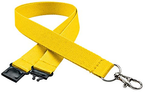 linie zwo ®, 10er Pack Schlüsselbänder 20 mm, easy going Haken, Sicherheitsverschluss, Gelb