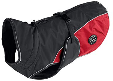 HUNTER Hundemantel UPPSALA COZY, Farbe: anthrazit/rot, wasser- und windabweisend, wärmendes Innenfutter, reflektierend, optimaler Komfort, waschbar bei 30 °C, für kalte Tage, Größe: 45