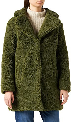 Urban Classics Damen Ladies Oversized Sherpa Coat Mantel, Grün (Olive 00176), (Herstellergröße: XX-Large)