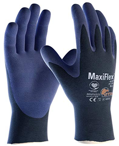 (12 Paar) ATG Handschuhe 34-274 Montagehandschuhe MaxiFlex Elite 12 x blau/blau 7 (S)