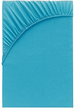 Class Home Collection Spannbettlaken 90x200cm - 100x200cm Jersey Baumwolle Türkis