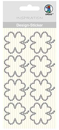 Ursus 75070026 - Design Sticker, Kleeblatt, silber, 8 Stück, selbstklebend, einfach von der Folie abzuziehen, ideal geeignet für Scrapbooking, Kartengestaltung und zur Dekoration