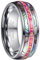Vakki 8mm Heren/Damen Opal + Abalone Muschel Ring Wolfram Ehering Verlobungsring Freundschaftsring Polierte Oberfläche Größe 66 (21.0)
