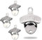 4 PCS Wall Bottle Opener, Metal Wall Mounted Beer Bottle Openers, Wall Mount Soda Bottle Top Catcher, for Outdoor Bars Garden Outside Cabinet Wall Mount Cap Openers (Modern - Silver)