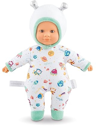 Corolle 9000100470 - Mon Doudou Sweetheart, Astronaut, Weichkörperpuppe mit Kapuze, Namensetikett, Vanilleduft, 30cm, Für Kinder ab 9 Monaten geeignet