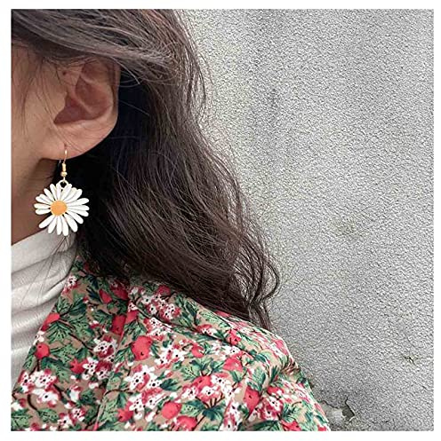 Yheakne Gold Daisy Flower Haken Ohrringe Vintage Schmuck für Frauen und Mädchen