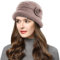 Wantonfy Damen Strickmütze Warme Wintermütze mit Roll Up Kante Mütze mit Seitlicher Blume Atmungsaktivem Beanie Winter