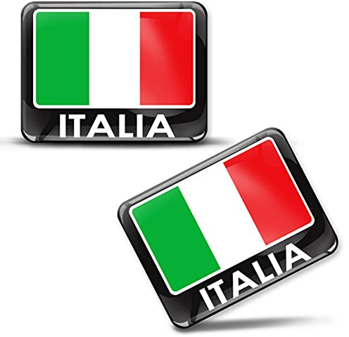 SkinoEu® 2 x 3D Aufkleber Italy Italien Flagge Italienische Fahne F 168