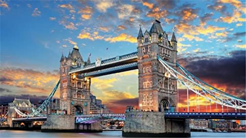 1000-teiliges Mini-Puzzle für Erwachsene - London Bridge 1000-teiliges Mini-Puzzle, Bodenpuzzle für Kinder Erwachsene-38x26cm(14.96x10.24inch)