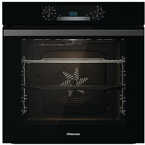 Hisense BI64211PB 77 Litre Built In Electric Single Oven With Pyrolytic Cleaning, Pizza Mode, Multiphase Cooking- Black 22x23x23 inches (LxWxH) - A+ Rated, Extra Large