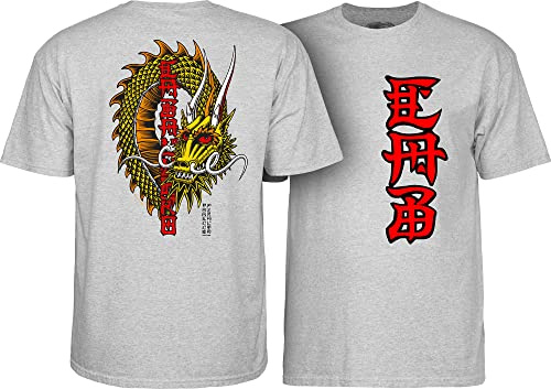 Powell Peralta Steve Caballero Ban This Dragon T-Shirts, Sport Gray, L