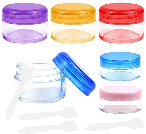 6Pcs Travel Bottles Pots Sample Pots Mini Travel Pots for Toiletries Small Travel Cream Pots Clear Cosmetic Containers Jars Leakproof Round Empty Plastic Cosmetic Jars with Lids for Makeup (20g, 10g)