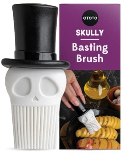 Skully Backpinsel von OTOTO – Silikon-Backpinsel, Küchenbürste, gruselige Geschenke, Totenkopf-Küchenzubehör