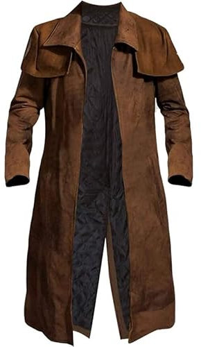 LP-FACON New Vegas NCR Veteran Ranger Armor Black Leather Duster Coat - NCR Coat - Leather Trench Coat Men