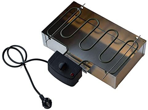 Nischenmarkt Räucherzubehör Heizspirale mit Glutkasten zum Räuchern passend für Räucheröfen der Marken Kaiser Company, Activa, Kynast und vielen mehr (E-Set + Glutkasten)
