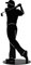 Rostikal Golfspieler Figur schwarz 40 cm Gartendeko Metall Golf Dekofigur Wohnzimmer Deko