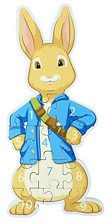 Peter Rabbit Toys Wooden Number Puzzle, Counting Wooden Toys for 1 Year Old and Toddler Toys, Jigsaw Puzzle Games, Educational Montessori Toys, Official Licensed Peter Rabbit Gifts by Orange Tree Toys