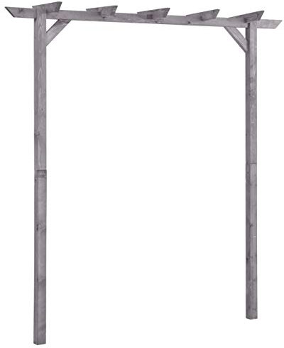 Keketa Garten Pergola Holzpergola Gartenlaube Rosenbogen Rankhilfe für Kletterpflanzen Torbogen Pergola für Garten Mit 2 Pfosten Grau 200x40x205 cm Imprägniertes Kiefernholz