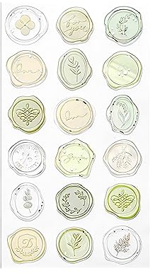 PAITOK 18 Stück Wachssiegel-Aufkleber, Umschlagverschluss-Aufkleber, Klebepunkte für Wachssiegel, für Partygeschenke, Einladungen, Brautparty (Grün)