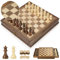 Peradix Magnetic Wooden Chess Set - 32.5 x 32.5 cm Age 6+ Chess Board Game with 2 Built-in Storage Drawers - 2 Bonus Extra Queens - Chess for Beginner, Kids, and Adults, Gift Packaging