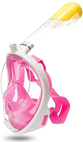 Vitare Full Face Snorkel Mask for Adults and Kids, 180° Wide View Diving Mask with Anti-fog and Anti-leak Technology, New Breathing System Snorkel Set with Camera Mount