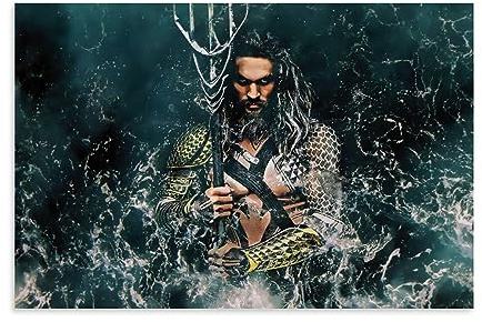 ELedvb Filmposter Aquaman Superhelden-Poster, Leinwand-Poster, dekoratives Gemälde, Leinwand-Wandposter und Kunstdruck, modernes Familienschlafzimmer-Dekor-Poster, 20 x 30 cm